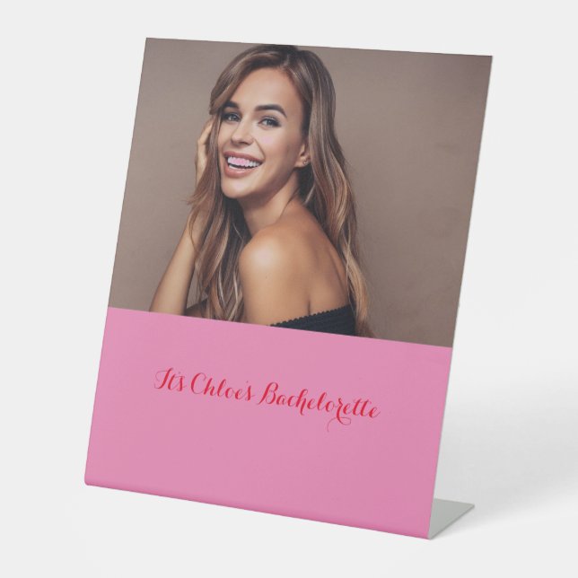 Pink photo bridal sign (Front)