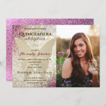 Pink Photo Quinceanera 15th Birthday