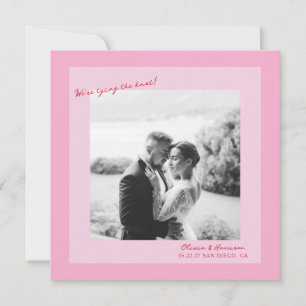 Pink Photo Wedding Save the Date Invitation