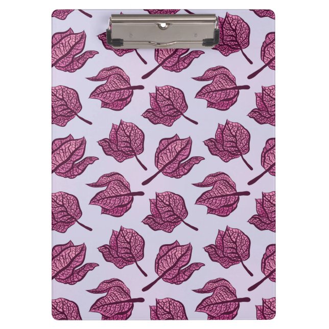 Pink Physalis Flower Pattern Pastel Botanical Clipboard (Front)