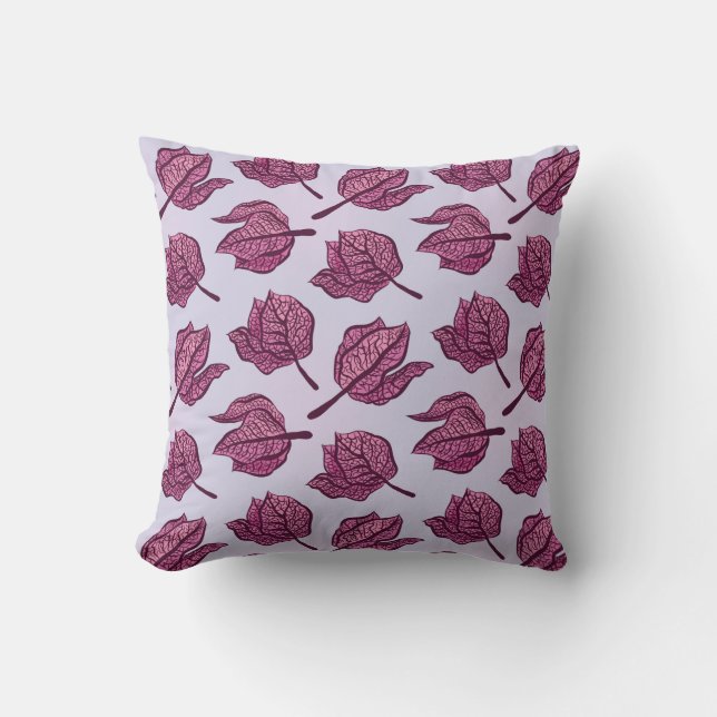 Pink Physalis Flower Pattern Pastel Botanical Cushion (Front)