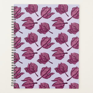 Pink Physalis Flower Pattern Pastel Botanical Planner
