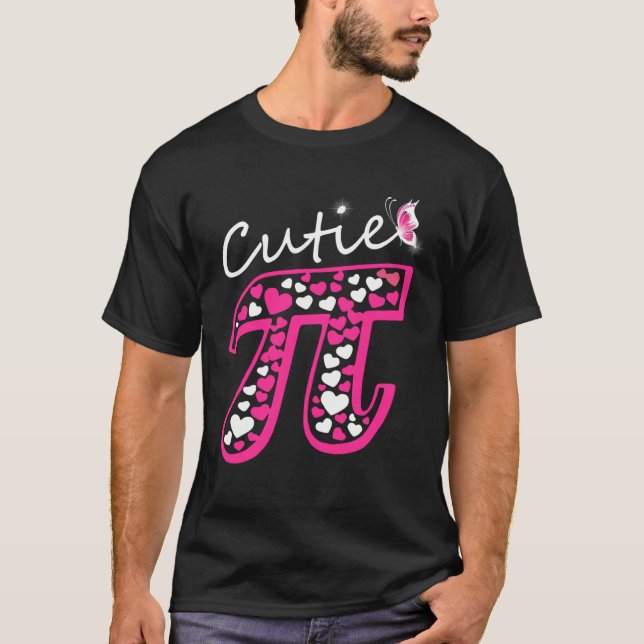 Pink Pi Day  Women girls Math Teacher Cutie Pi T-Shirt (Front)