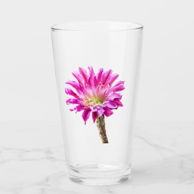 Pink Piazza cactus flower in bloom Glass (Front)