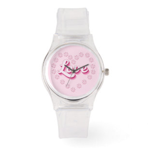 Pink Pickleball Love Valentines Day Heart Watch