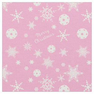  Pink💟 Pickleball🎄 Merry Christmas  Fabric