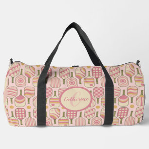 Pink Pickleball Monogram Duffle Bag