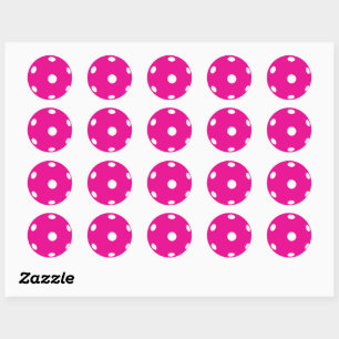 Pink pickleballs classic round  sticker