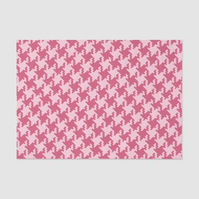 Pink Pied-De-Poule Pattern Custom Background Tissue Paper (Front)