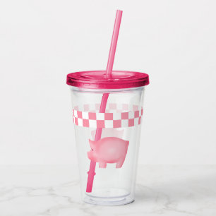 Pink Pig  Acrylic Tumbler