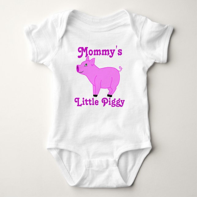 Pink Pig Custom Kids Shirt - Pink Text (Front)