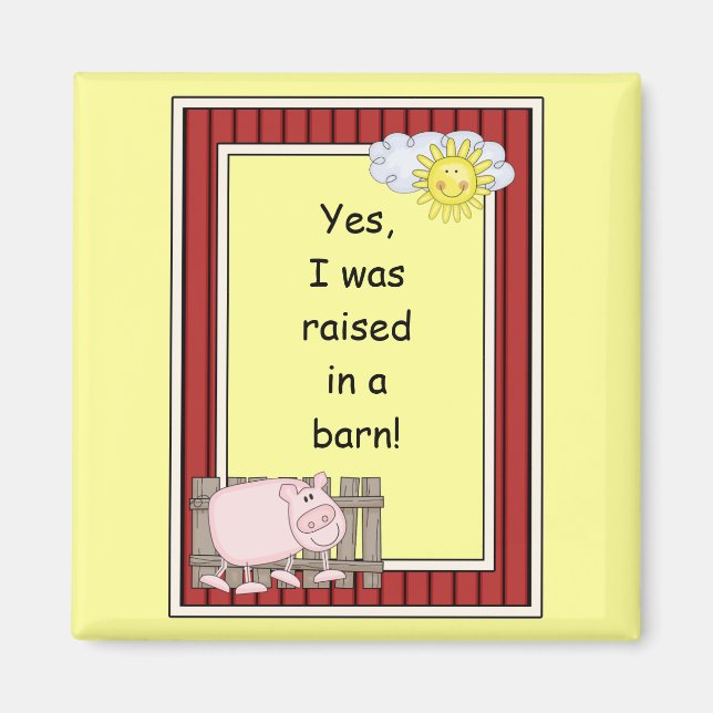 Pink Pig - Farmyard Barnyard Friend - Kids Magnet (Front)
