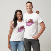 Pink pig flying cartoon | choose background colour T-Shirt (Unisex)