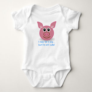 Pink Pig - I'm Still Cute design Baby Bodysuit