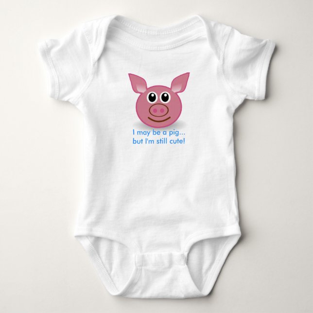Pink Pig - I'm Still Cute design Baby Bodysuit (Front)