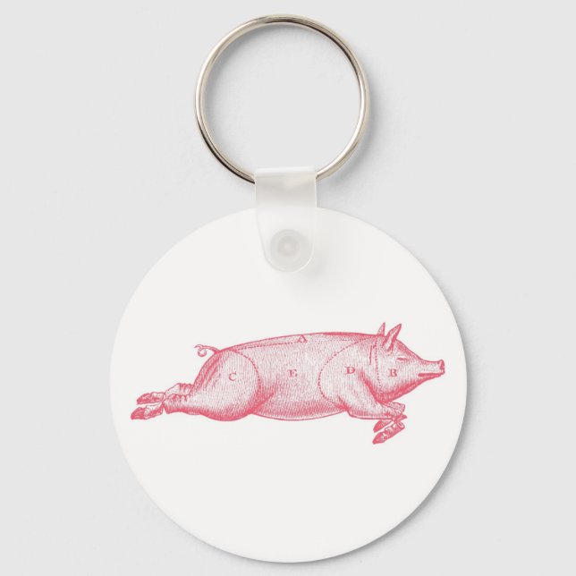 Pink Pig Key Ring (Front)