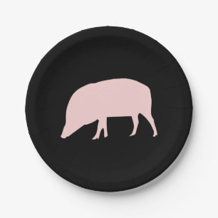 Pink Pig Paper Plate