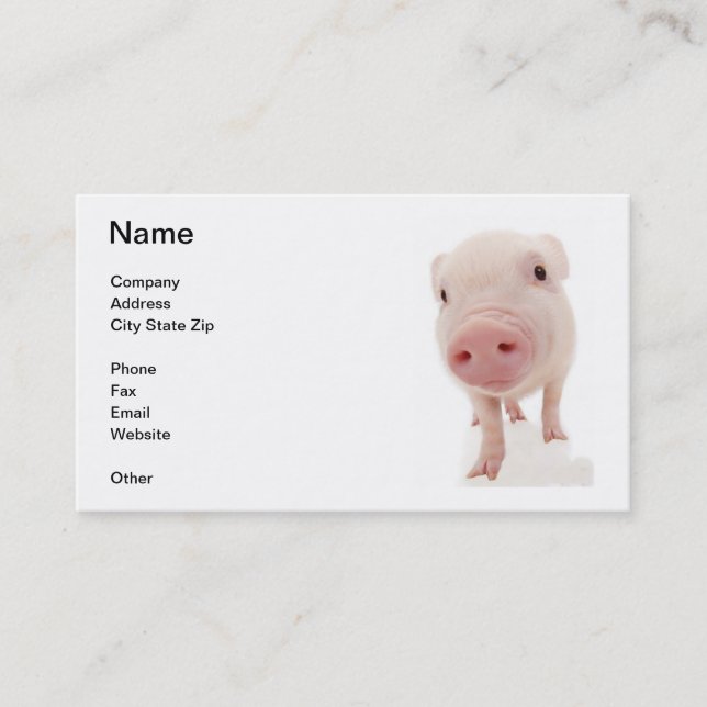 Pink Pig Piglet Business Card (Front)