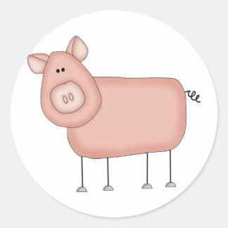 Pink Pig T-shirts and Gifts Classic Round Sticker