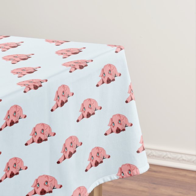 Pink Pig Tablecloth - Choose Colours (In Situ)
