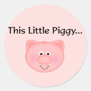 Pink Pig This Little Piggy Classic Round Sticker