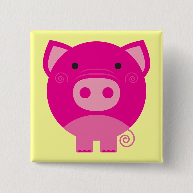 Pink Pig Tshirts and Gifts 15 Cm Square Badge (Front)