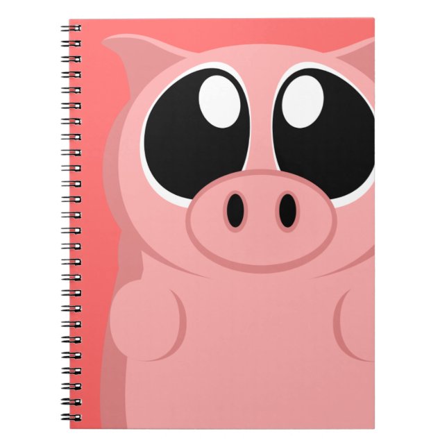 Pink Pig with Big Eyes! Notebook (Front)