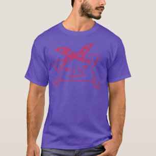 Pink pig with headscarf, cute funny piglet piggy P T-Shirt