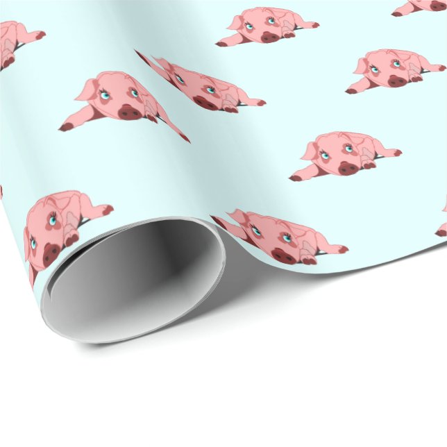 Pink Pig Wrapping Paper - Your Colours (Roll Corner)