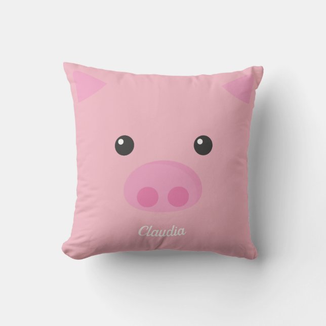Pink Piggy Face Cushion (Front)