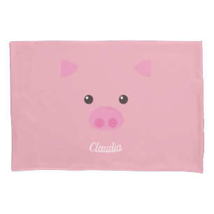 Pink Piggy Face Pillowcase
