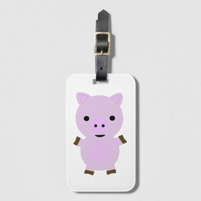 Pink Piggy Luggage Tag (Front Vertical)