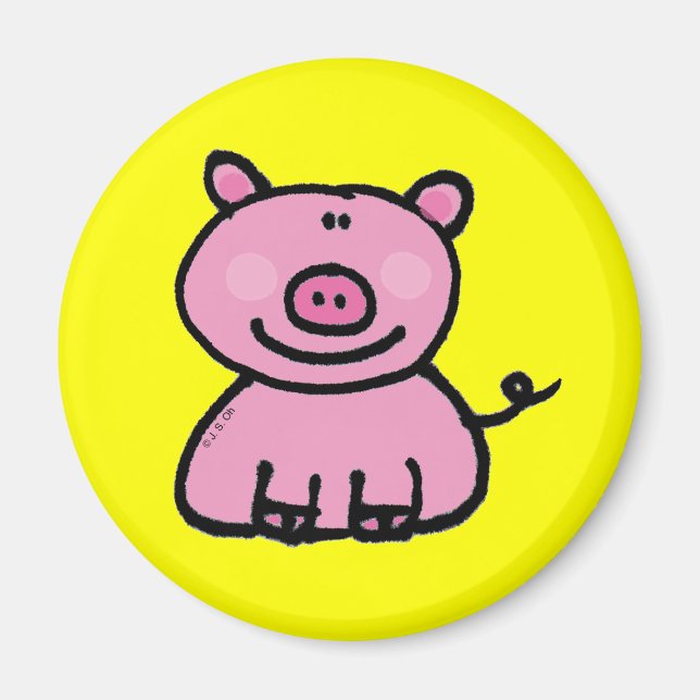 Pink piggy magnet (Front)