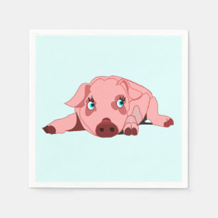 Pink Piggy Napkin