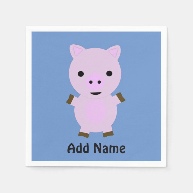Pink Piggy Napkin (Front)