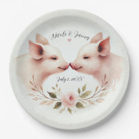 Pink Pigs Snout to Snout Floral Rustic Wedding