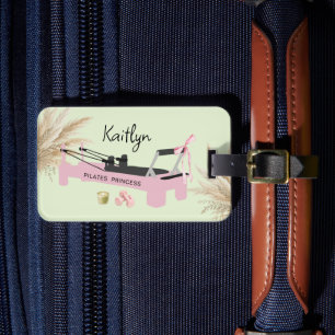 Pink Pilates Princess Reformer & Matcha Luggage Tag
