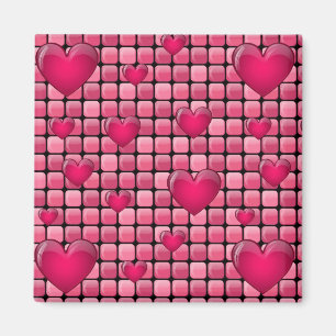 Pink Pile With Hearts Magnet