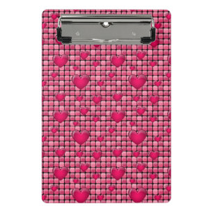 Pink Pile With Hearts Mini Clipboard