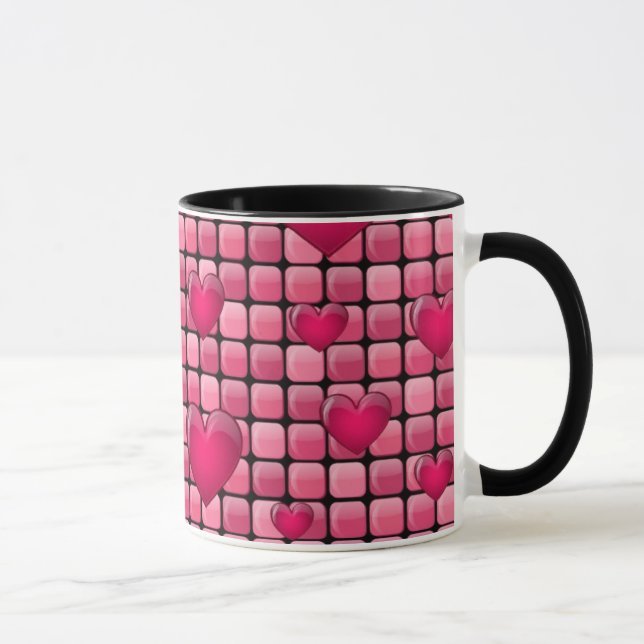 Pink Pile With Hearts Mug (Right)