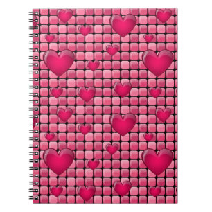 Pink Pile With Hearts Notebook