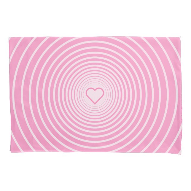 Pink Pillow Case with Heart - Choose Colours (Front)