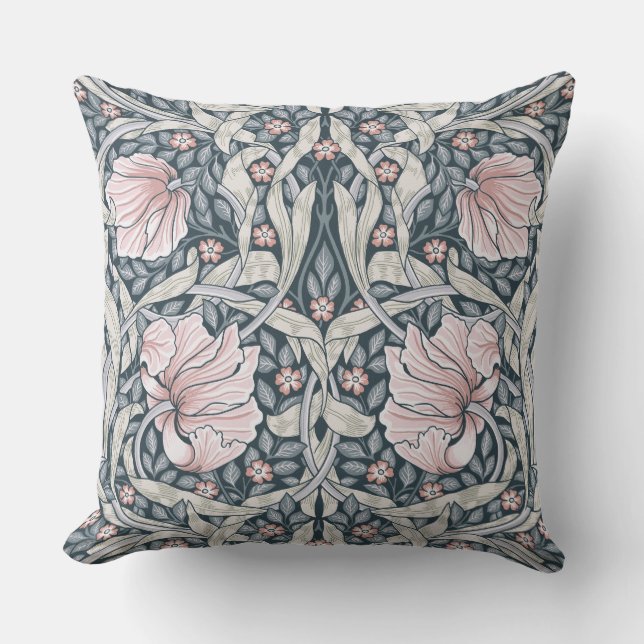 pink pimpernel,William Morris,timeless design  Cushion (Front)