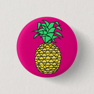 Pink Pineapple Badge Pin Button