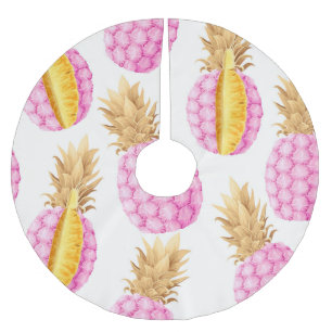 Pink Pineapple: High Detailed Vintage Brushed Polyester Tree Skirt