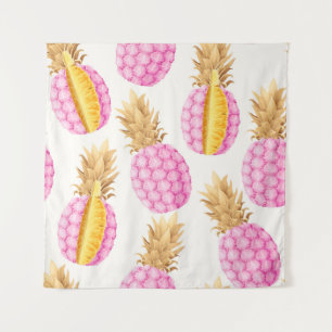 Pink Pineapple: High Detailed Vintage Tapestry