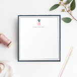 Pink Pineapple | Personalised Notepad<br><div class="desc">Add a touch of chic preppy style to your desk with our personalised memo pad. Design features a classic navy blue border with a pink and green pineapple illustration and your name,  monogram or choice of personalisation.</div>