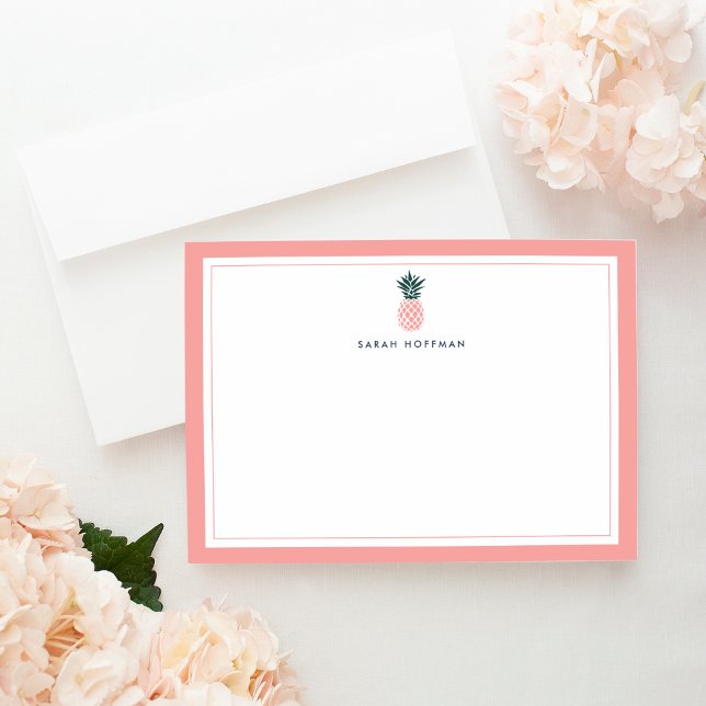 Pink Pineapple | Personalised Stationery Card (Creator Uploaded)