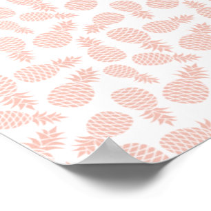 Pink Pineapple Tropical Fruit Lover Girly Pattern Poster