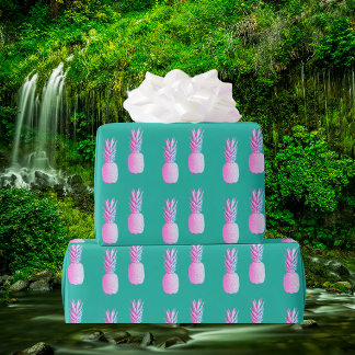 Pink Pineapple Tropical Wrapping Paper